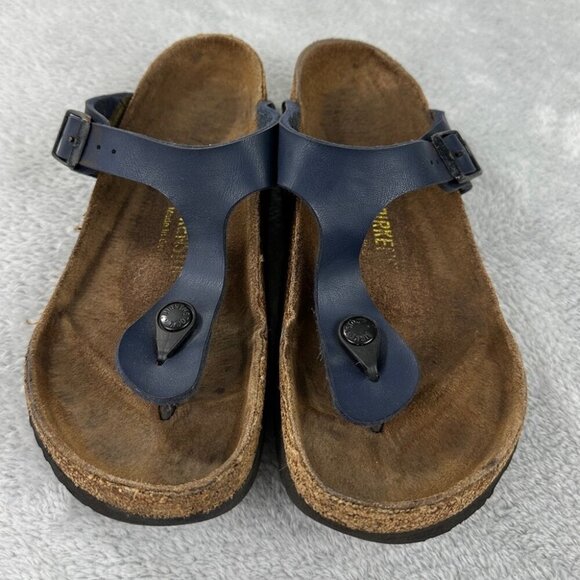 Birkenstock Gizeh Navy Blue Thong Sandals Women’s Size 37 EU - Picture 1 of 10